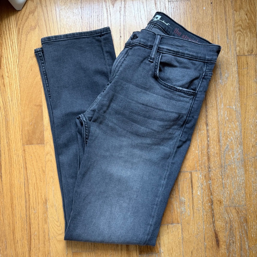7 For All Mankind The Straight Gray Wash Jeans Mens 32 Premium Denim